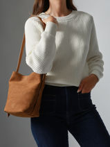 Sac Port� �paule Sac � Dos S Cavalier Nubuck Cuir Etrier Beige cavalier nubuck ECAN126S-vue-porte